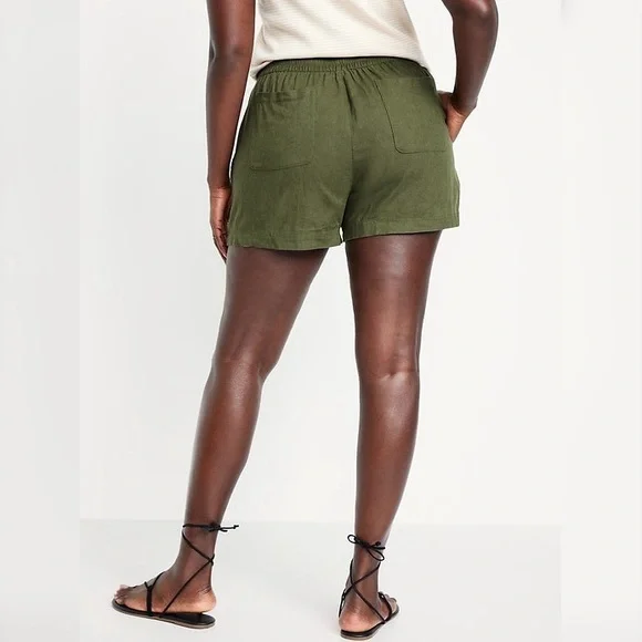 Old Navy High-Waisted Linen-Blend Pull-On Shorts -- 3.5” inseam XL NWT - Picture 4 of 7